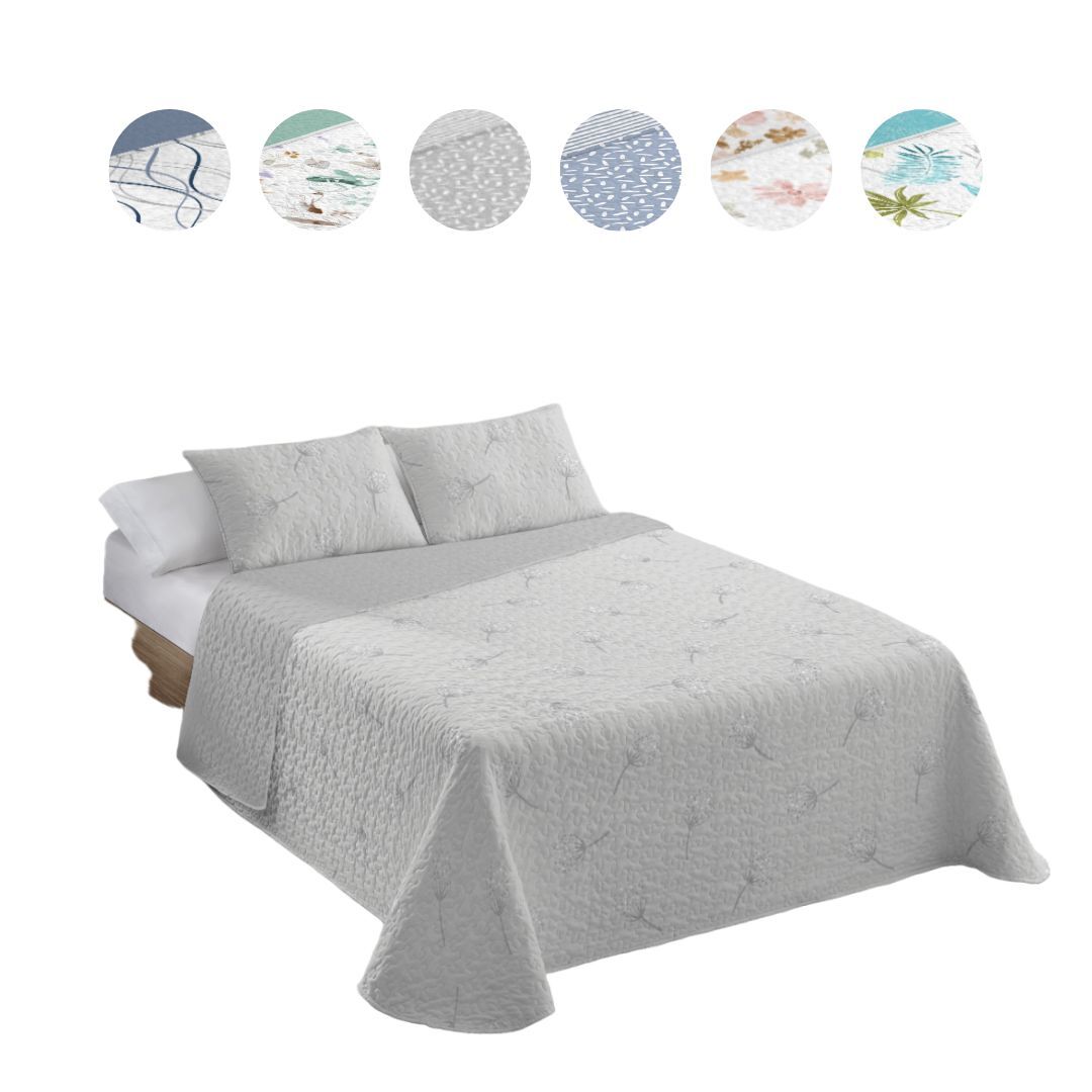 Colcha bouti estampada + capas de almofada sintra 135cm cama 235x260cm donegal collections
