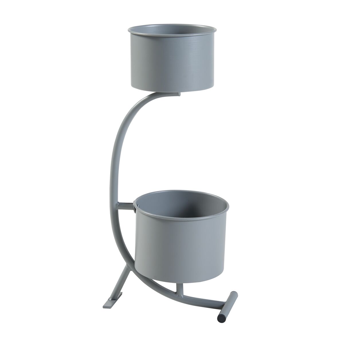 Suporte metálico para plantas almelo em forma de c 63x29x21cm - cinzento [en.casa]