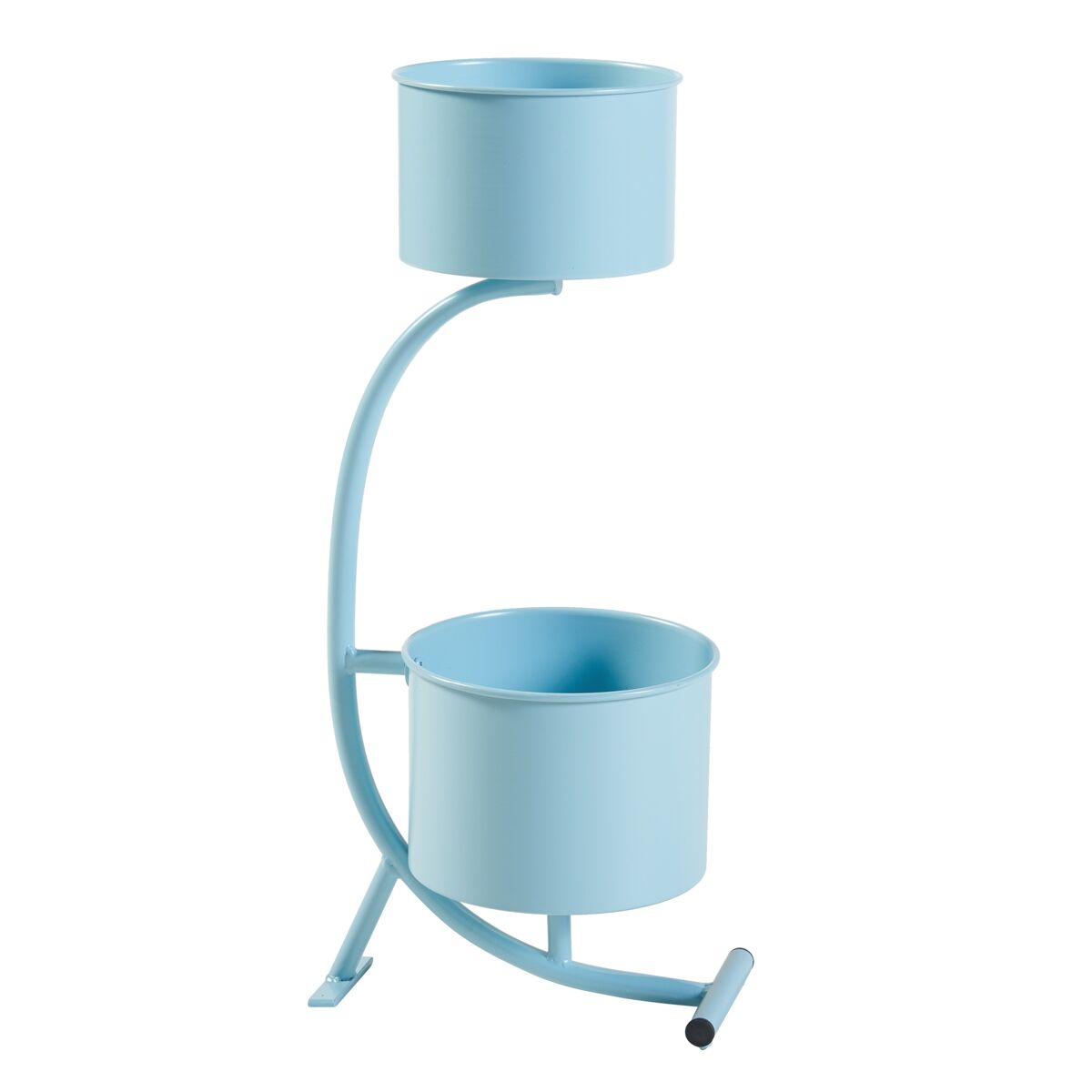 Suporte para plantas almelo em forma de c, metal 63x29x21cm - azul claro [en.casa]
