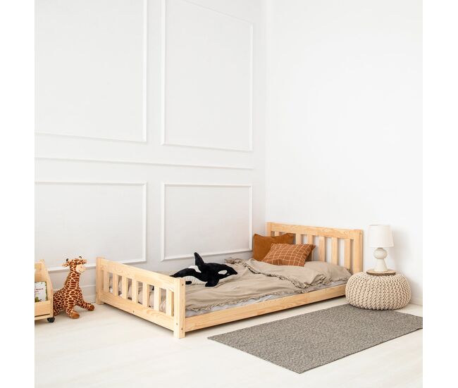 Cama 90x200 com estrado de ripas adeline bois