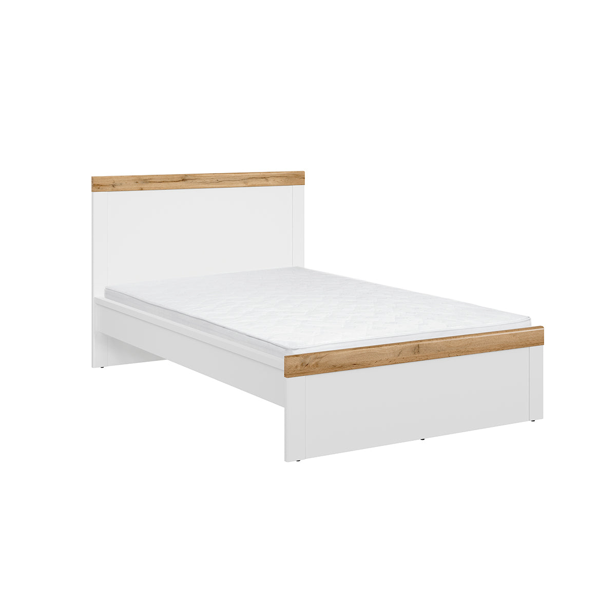 Cama 120x200 hella branco e madeira