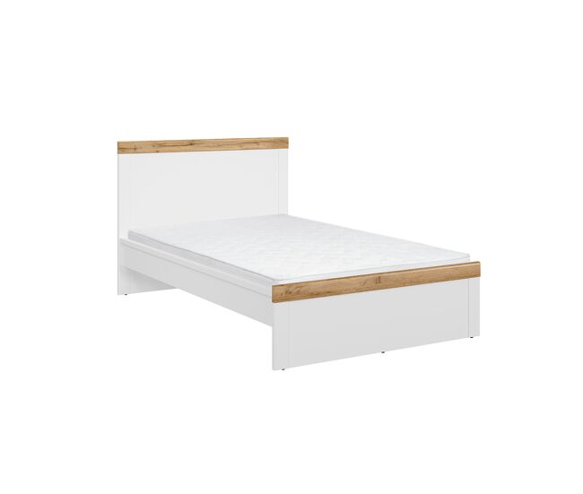 Cama 120x200 hella branco e madeira