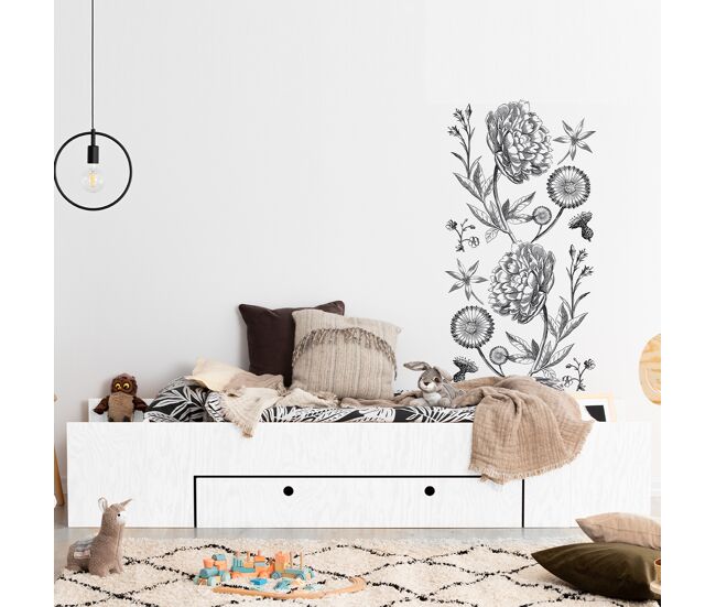 Cama 70x140 estrado de ripas e gaveta incluída tristan branco