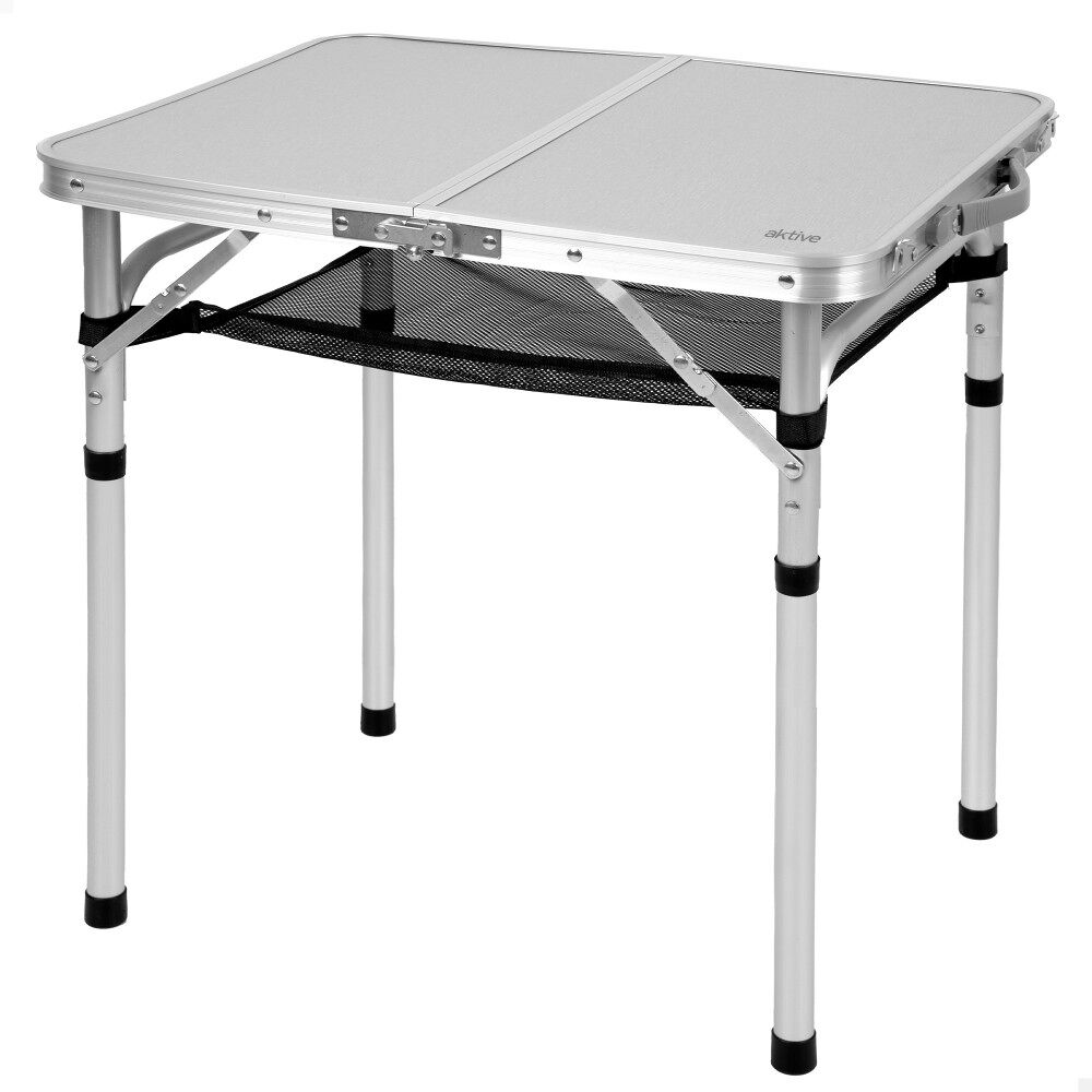 Aktive mesa de acampamento dobrável bege antiderrapante c/rede de apoio