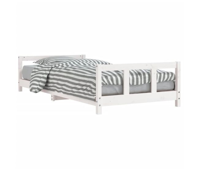 Vidaxl estrutura de cama infantil 90x200 cm pinho maciço branco