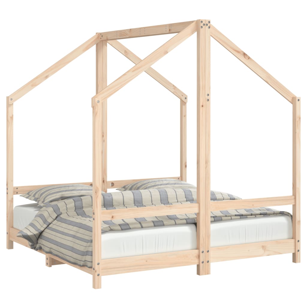 Vidaxl estrutura de cama infantil 2x(70x140) cm pinho maciço