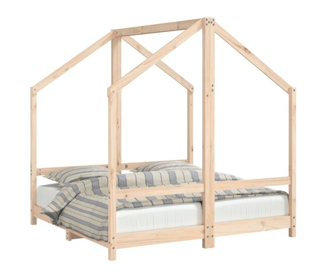 Vidaxl estrutura de cama infantil 2x(70x140) cm pinho maciço