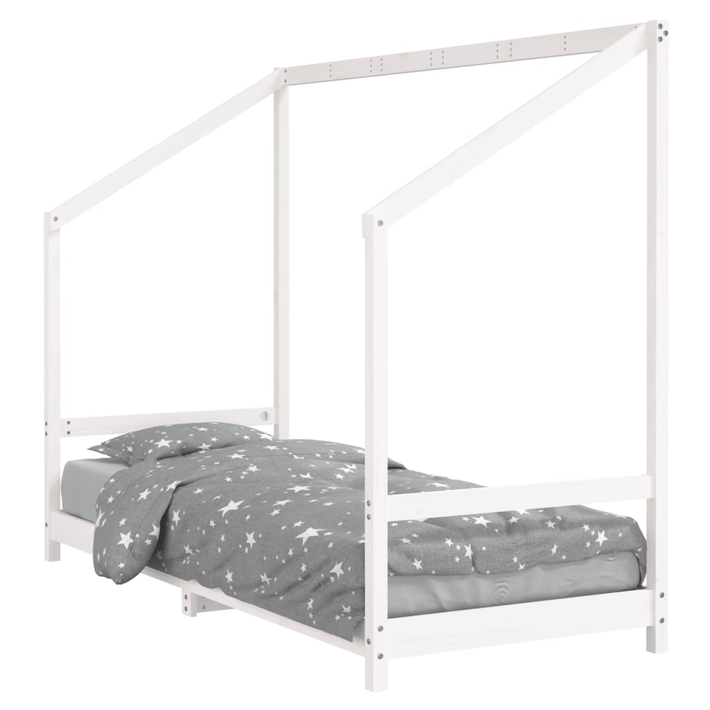 Vidaxl estrutura de cama infantil 80x200 cm pinho maciço branco