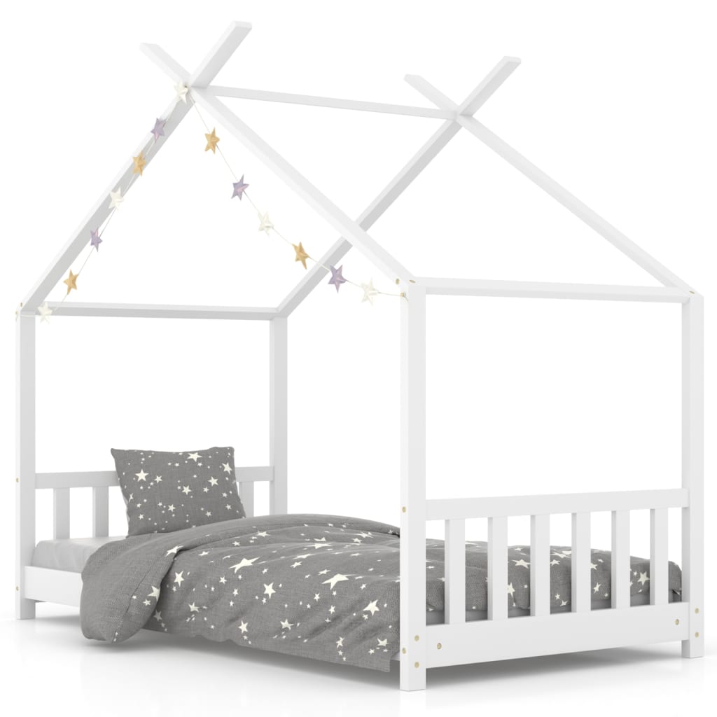 Vidaxl estrutura de cama para crianças 80x160 cm pinho maciço branco