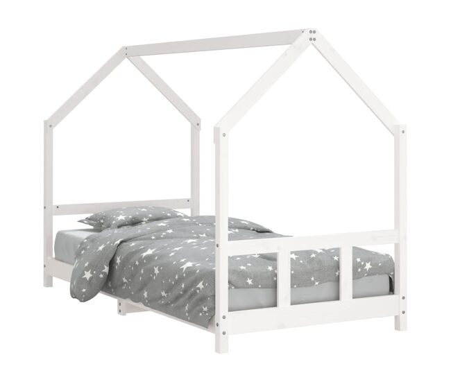 Vidaxl estrutura de cama infantil 90x190 cm pinho maciço branco