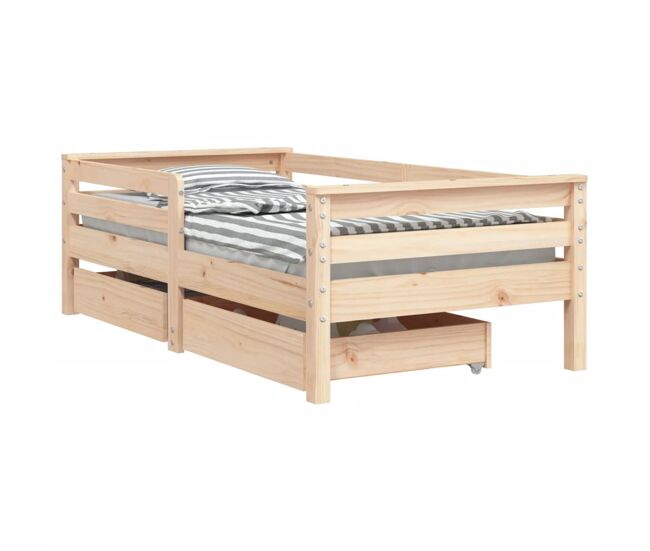 Vidaxl estrutura de cama infantil c/ gavetas 70x140 cm pinho maciço