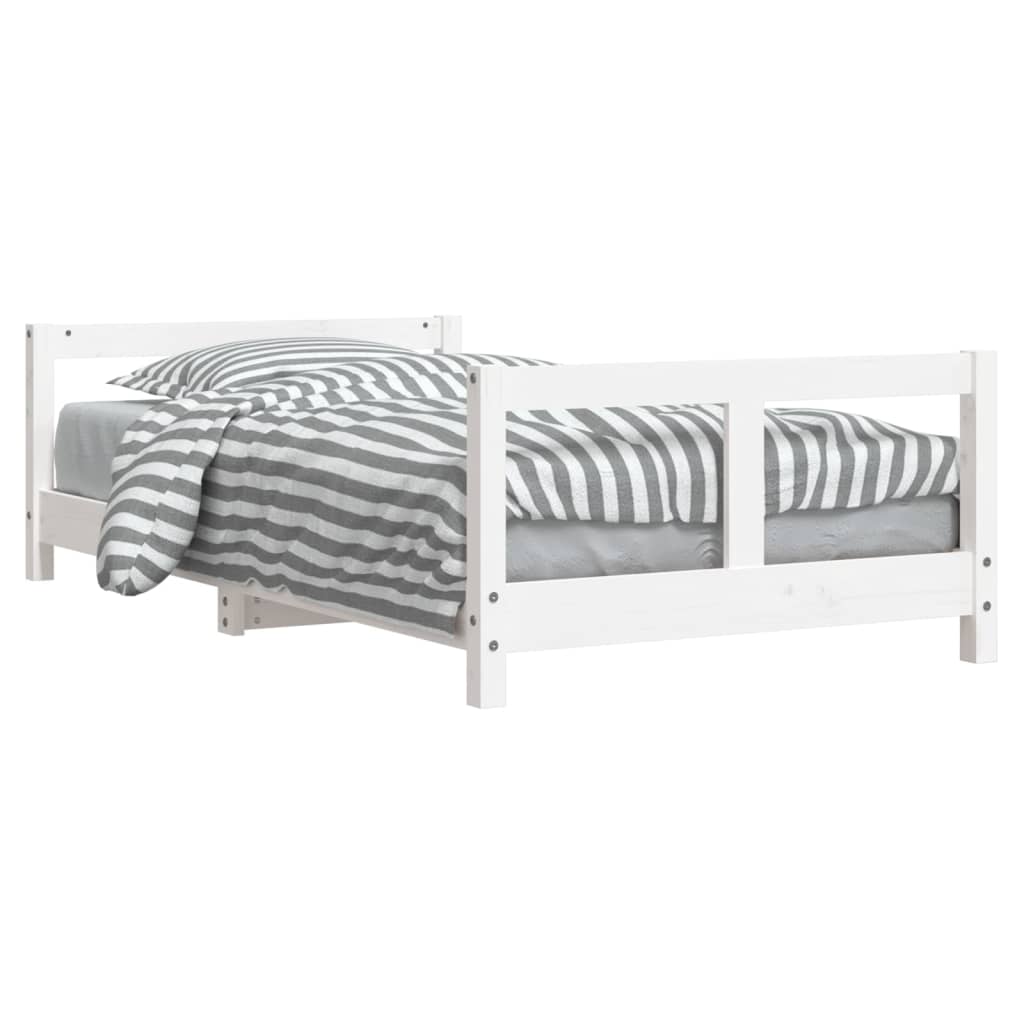 Vidaxl estrutura de cama infantil 80x160 cm pinho maciço branco