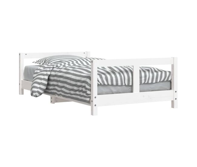 Vidaxl estrutura de cama infantil 80x160 cm pinho maciço branco