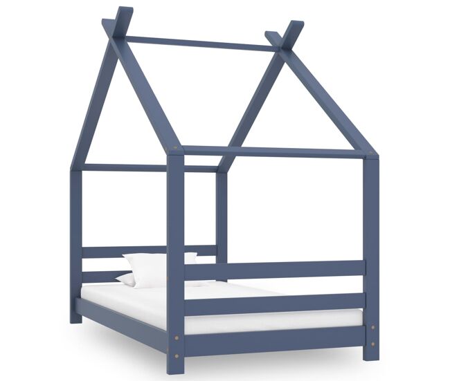 Vidaxl estrutura de cama para crianças 80x160 cm pinho maciço cinza