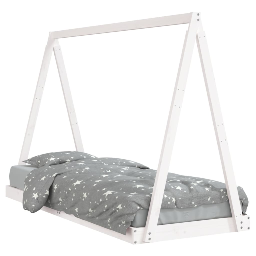 Vidaxl estrutura de cama infantil 80x200 cm pinho maciço branco