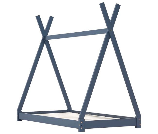 Vidaxl estrutura de cama para crianças 70x140 cm pinho maciço cinzento