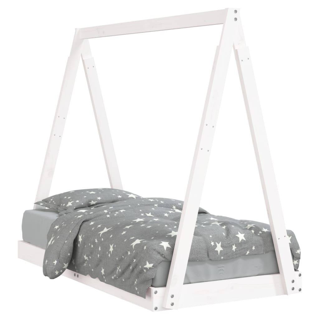 Vidaxl estrutura de cama infantil 70x140 cm pinho maciço branco