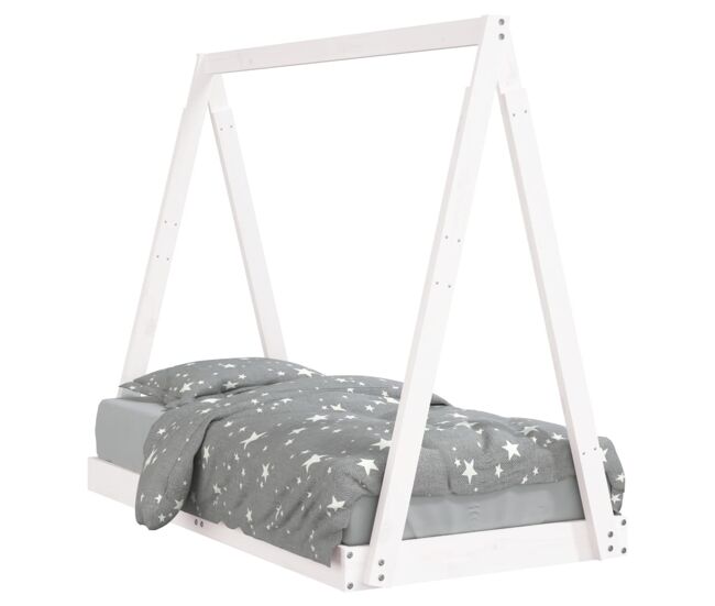 Vidaxl estrutura de cama infantil 70x140 cm pinho maciço branco