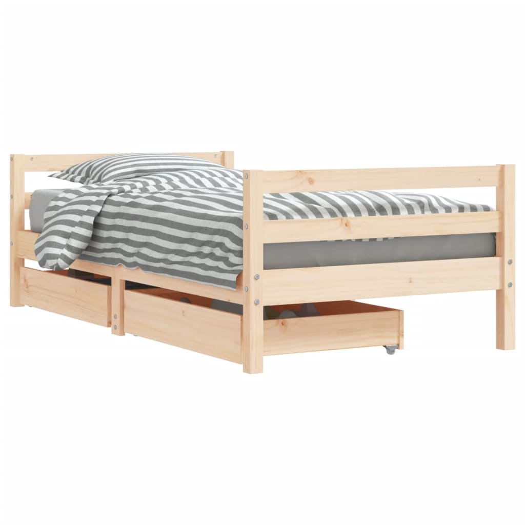 Vidaxl estrutura de cama infantil c/ gavetas 80x160 cm pinho maciço