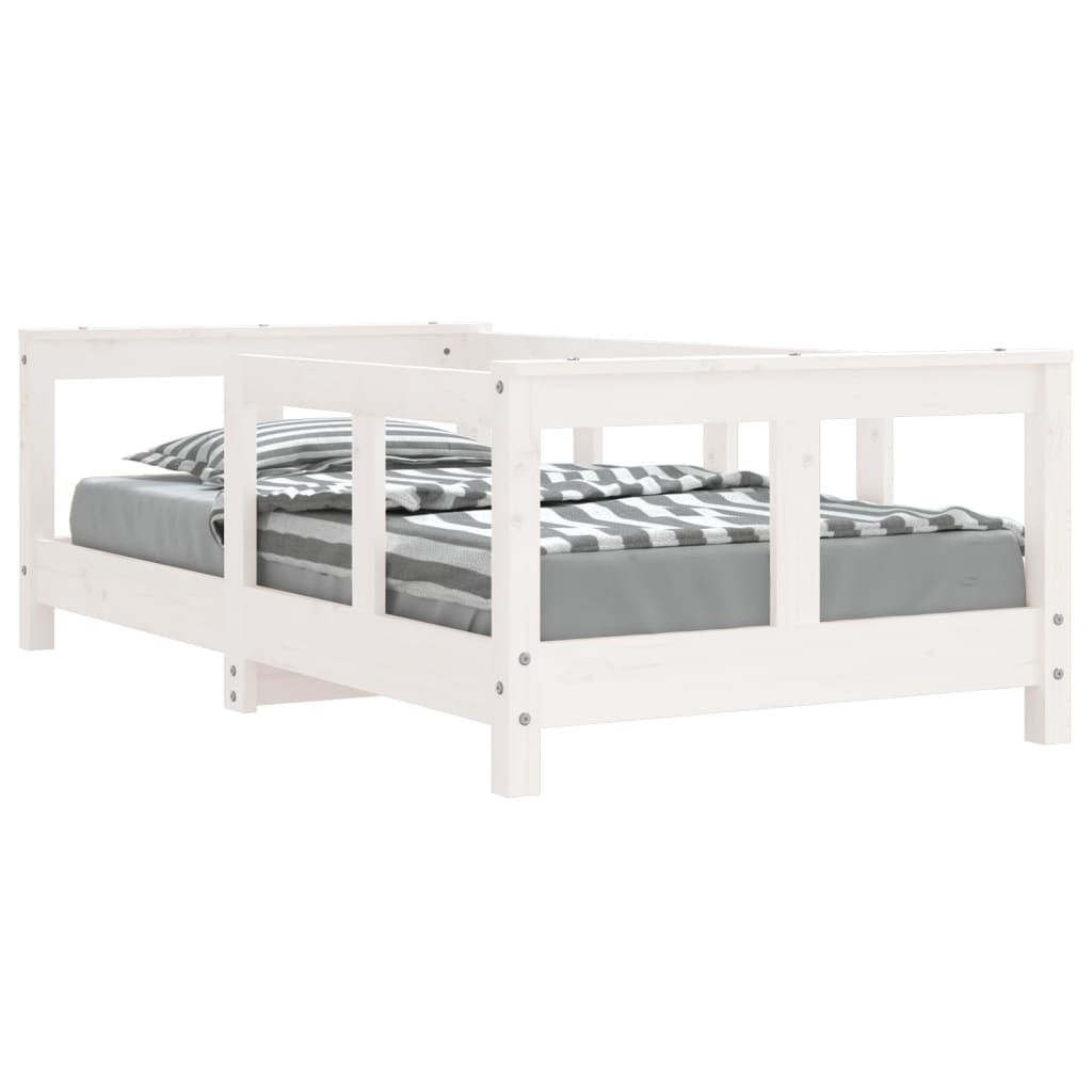 Vidaxl estrutura de cama infantil 70x140 cm pinho maciço branco