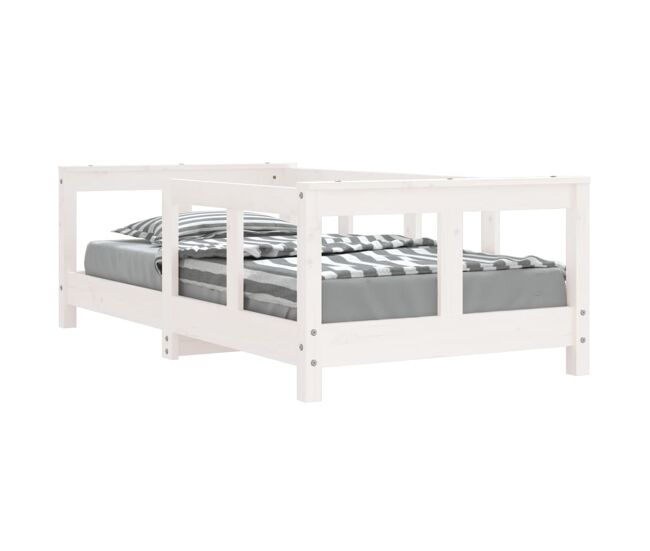 Vidaxl estrutura de cama infantil 70x140 cm pinho maciço branco