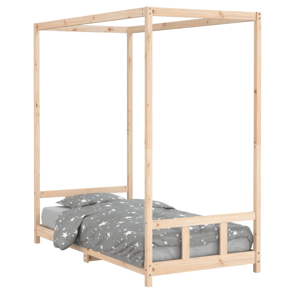 Vidaxl estrutura de cama infantil 90x190 cm madeira de pinho maciça