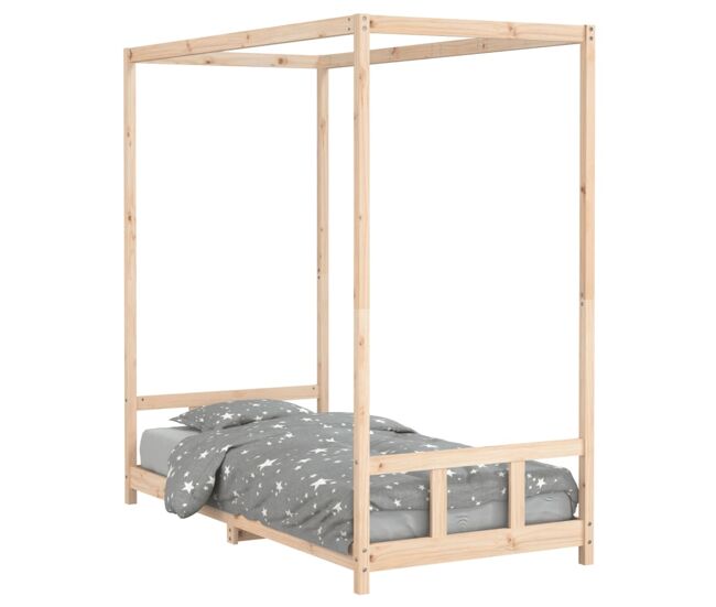 Vidaxl estrutura de cama infantil 90x190 cm madeira de pinho maciça