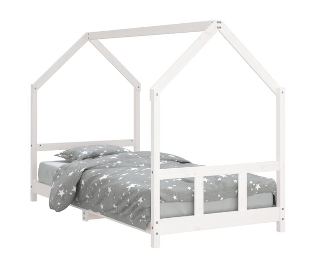 Vidaxl estrutura de cama infantil 90x200 cm pinho maciço branco