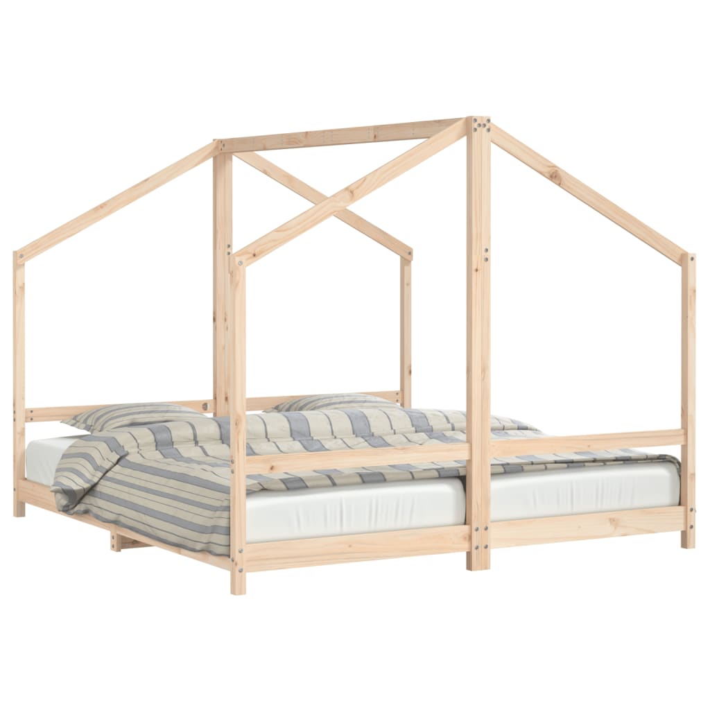 Vidaxl estrutura de cama infantil 2x(90x200) cm pinho maciço