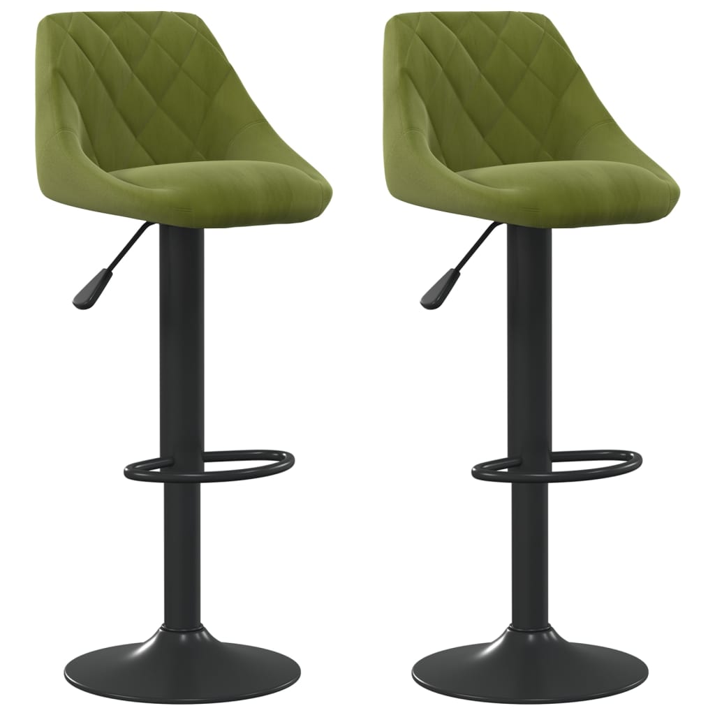Vidaxl bancos de bar 2 pcs veludo verde-claro