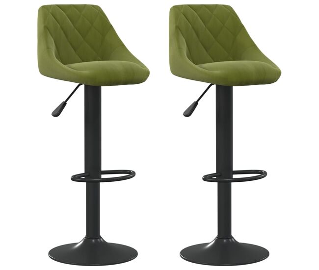 Vidaxl bancos de bar 2 pcs veludo verde-claro