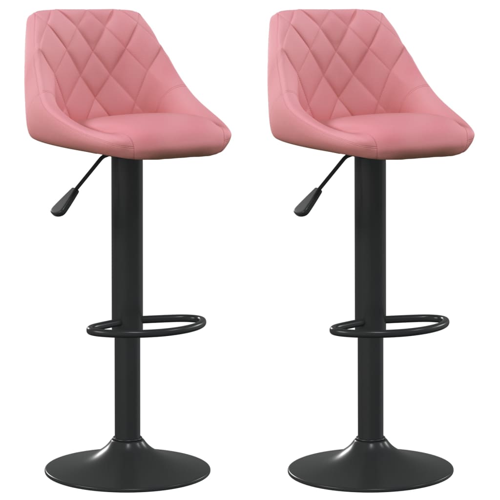 Vidaxl bancos de bar 2 pcs veludo rosa