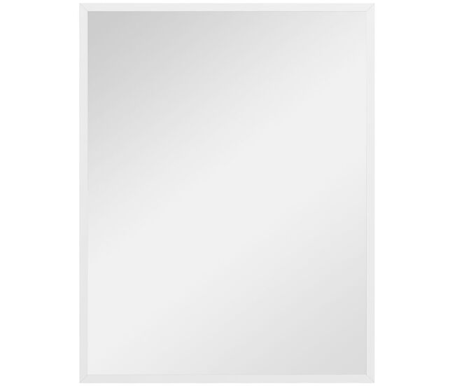 Homcom espelho de parede decorativo 70x90 cm espelho retangular espelho de casa de banho com 4 ganchos metálicos estilo moderno para sala quarto