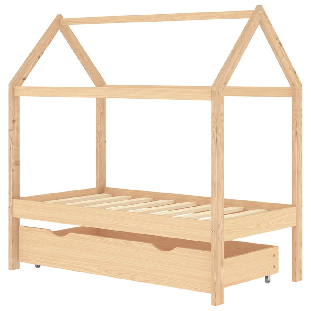 Vidaxl estrutura de cama para crianças c/ gaveta 70x140cm pinho maciço