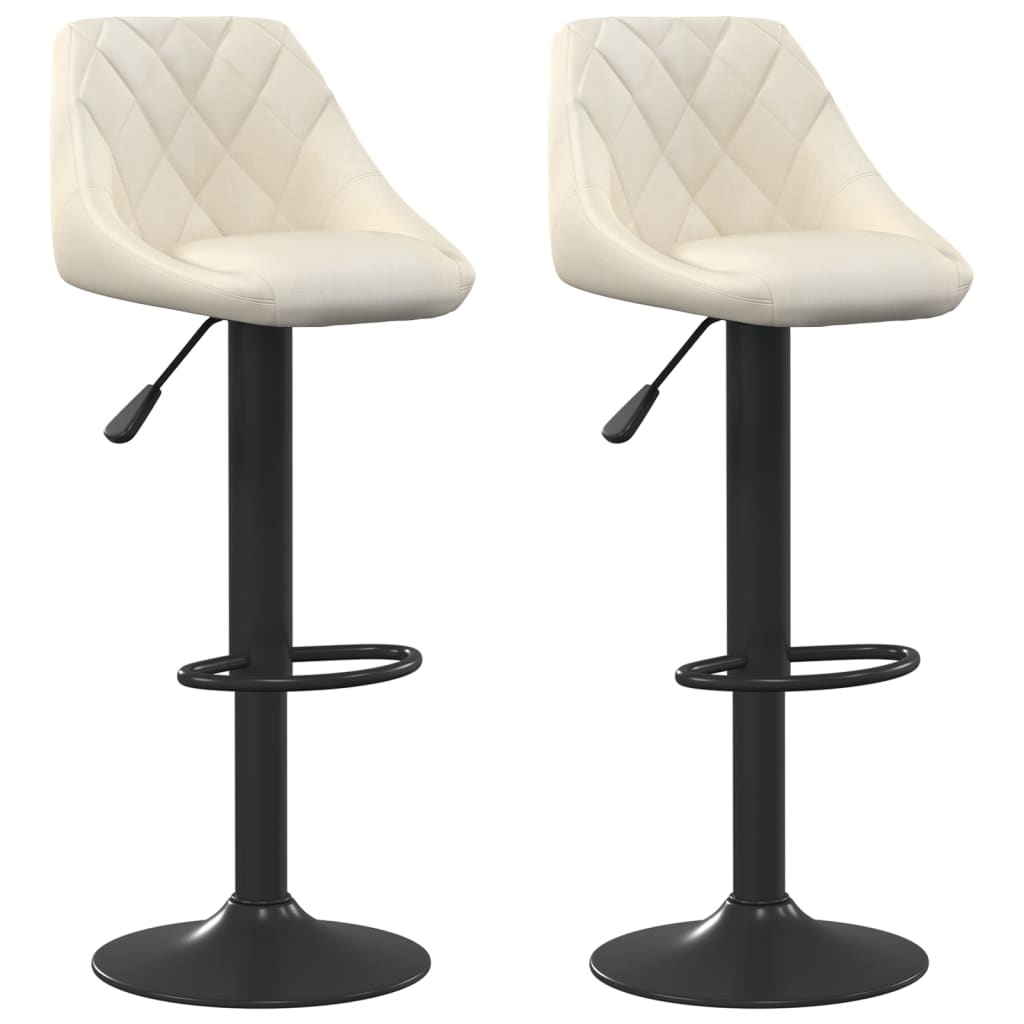 Vidaxl bancos de bar 2 pcs veludo creme