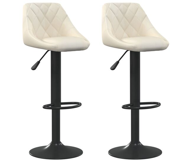 Vidaxl bancos de bar 2 pcs veludo creme