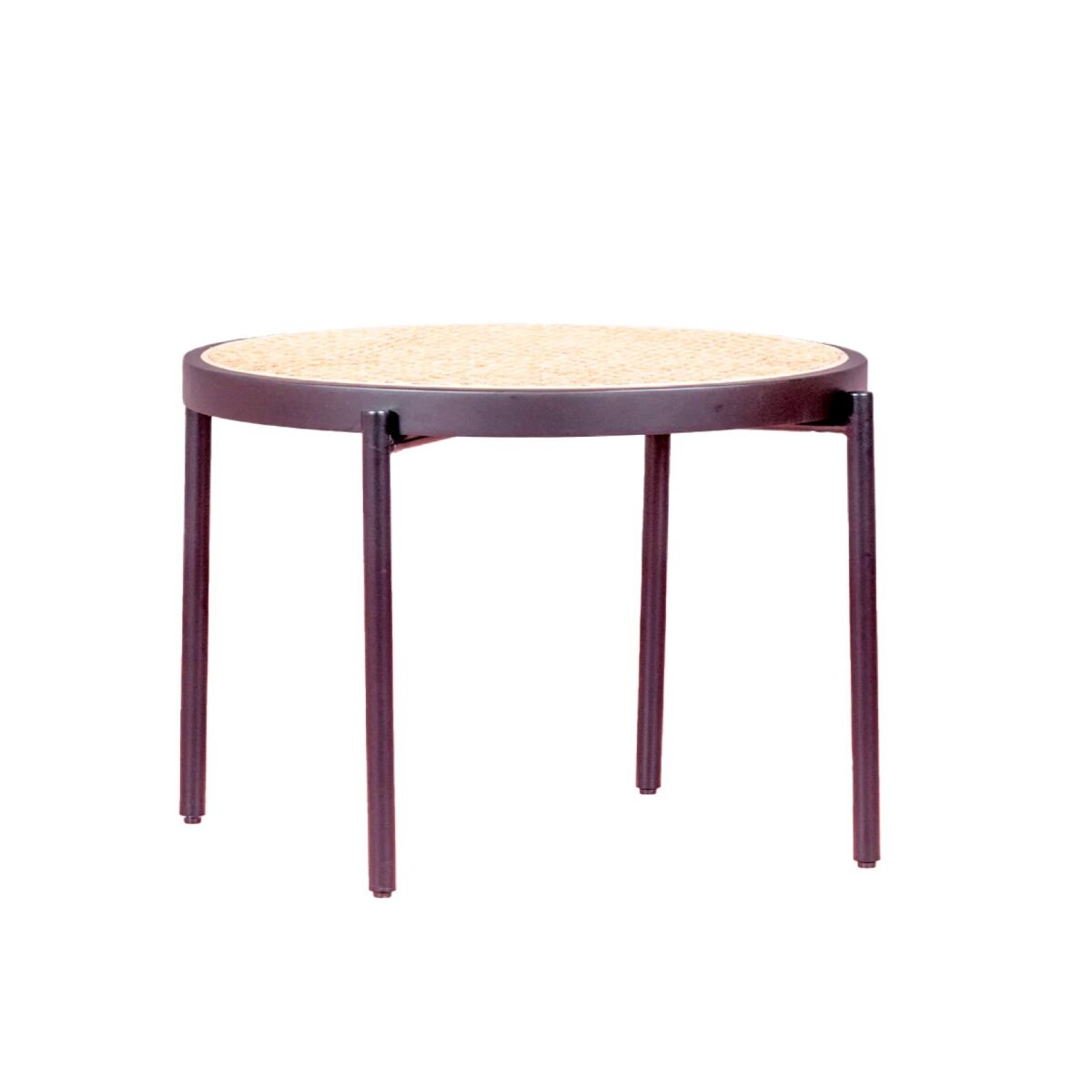 Mesa de centro retrô com detalhes em rattan natural (60cm) - north