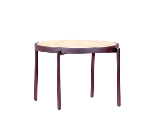 Mesa de centro retrô com detalhes em rattan natural (60cm) - north