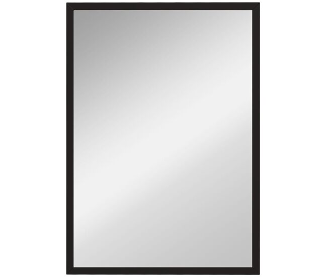 Homcom espelho de parede decorativo 50x70 cm espelho retangular espelho de casa de banho com 4 ganchos metálicos estilo moderno para sala quarto