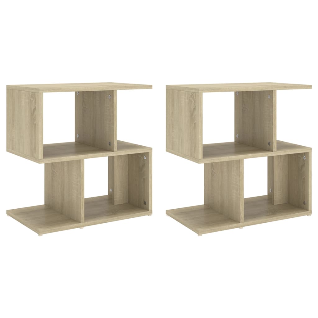 Vidaxl mesas de cabeceira 2 pcs derivados de madeira carvalho sonoma