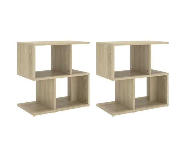 Vidaxl mesas de cabeceira 2 pcs derivados de madeira carvalho sonoma