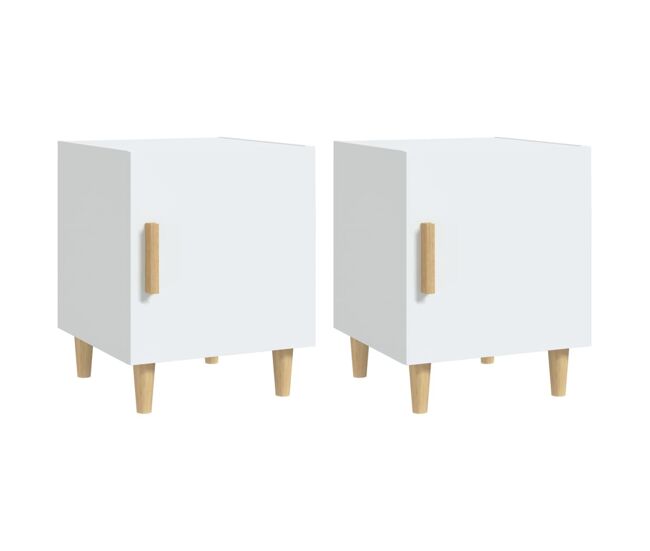 Vidaxl mesas de cabeceira 2 pcs madeira processada branco