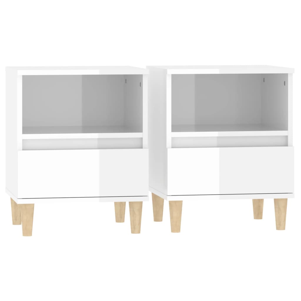 Vidaxl mesas de cabeceira 2 pcs 40x35x50 cm branco brilhante