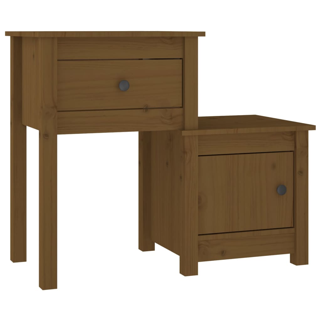 Vidaxl mesa de cabeceira 79,5x38x65,5 cm pinho maciço castanho mel