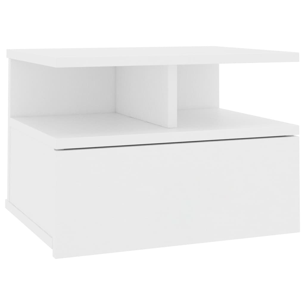 Vidaxl mesa de cabeceira suspensa 40x31x27 cm derivados madeira branco