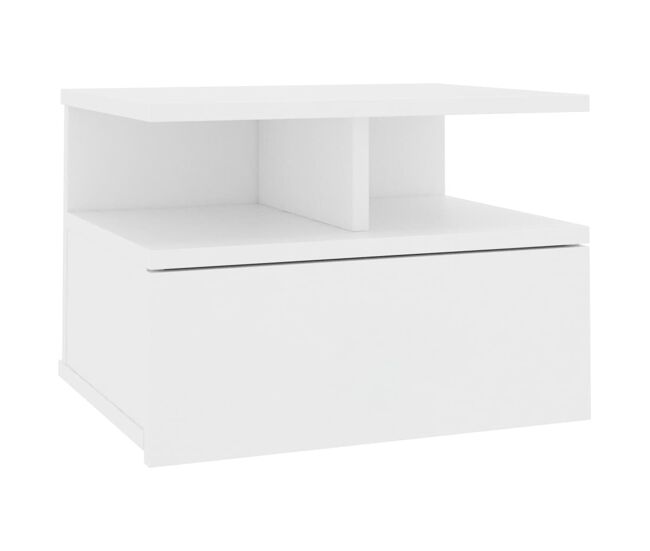 Vidaxl mesa de cabeceira suspensa 40x31x27 cm derivados madeira branco
