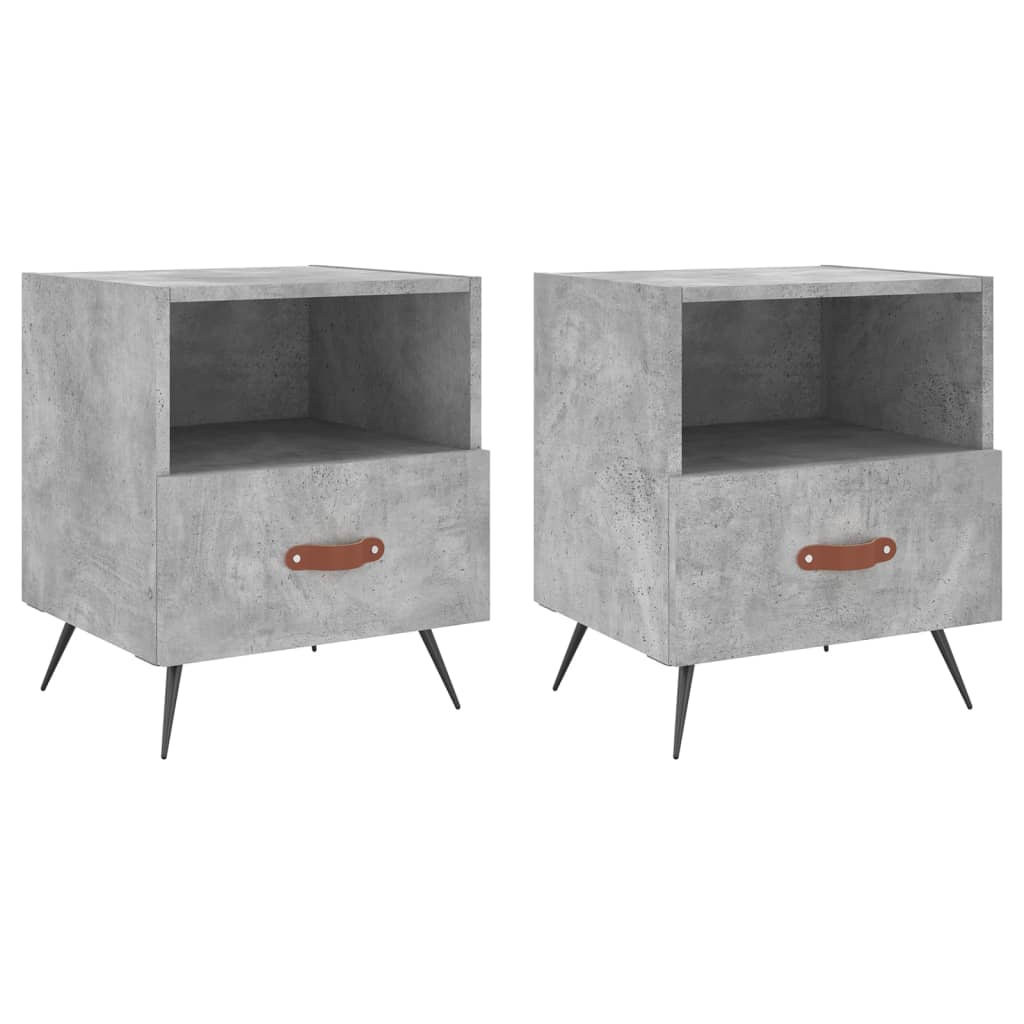 Vidaxl mesas de cabeceira 2pcs derivados de madeira cinza cimento