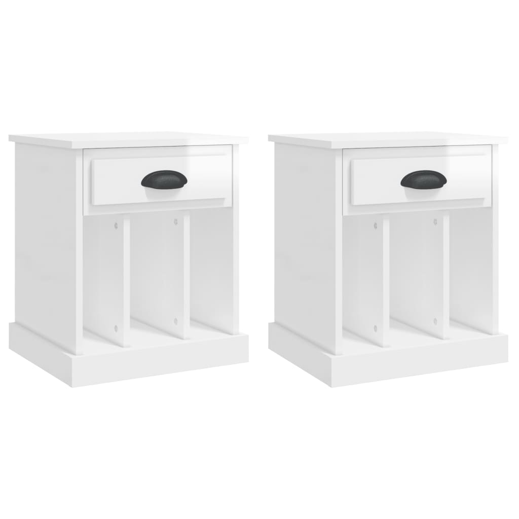 Vidaxl mesas de cabeceira 2 pcs 43x36x50 cm branco brilhante
