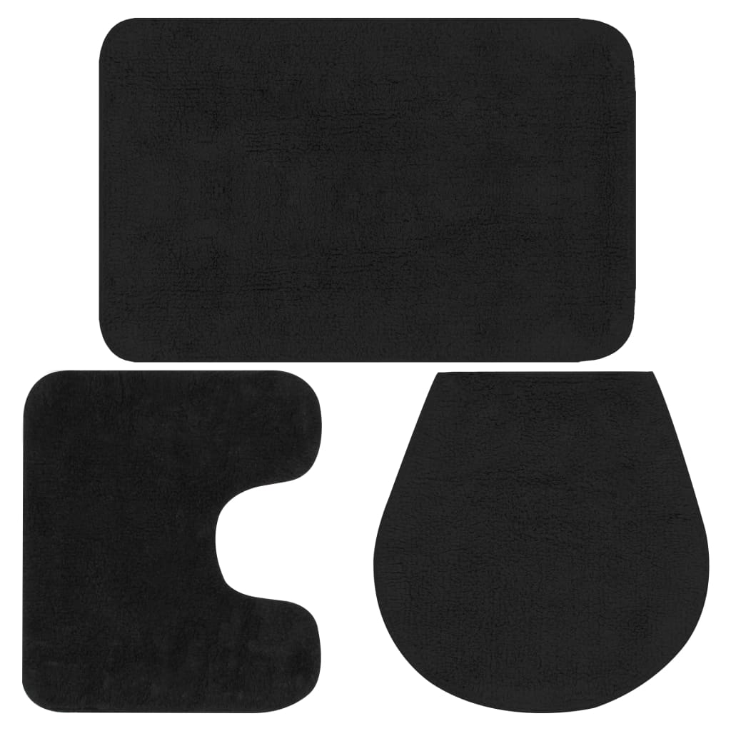 Vidaxl conjunto tapetes de casa de banho 3 pcs tecido antracite