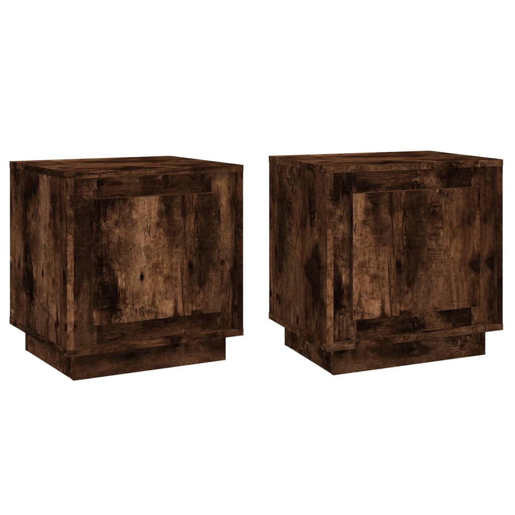 Vidaxl mesa cabeceira 2pcs 44x35x45cm derivado madeira carvalho fumado